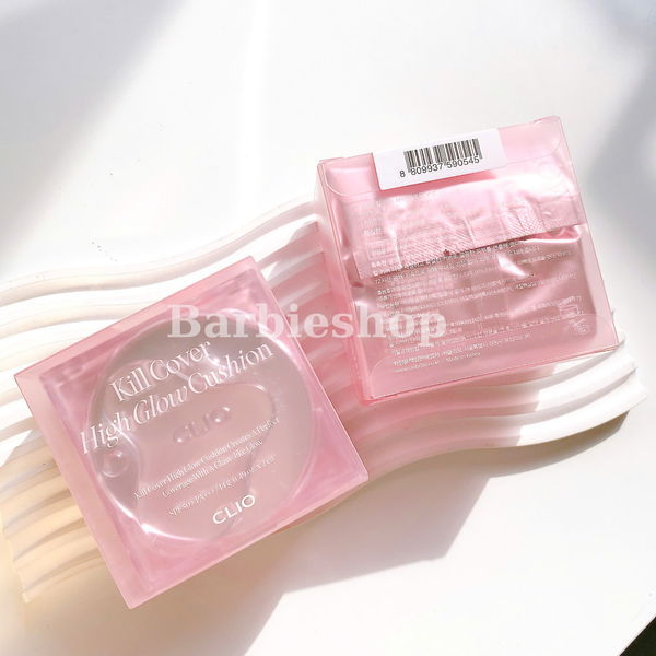 Da Khô -Căng Bóng Phấn Nước Clio Kill Cover High Glow/Mesh Glow/Cover Glow Cushion SPF50 PA (Kèm Lõi Refil 14gx2)