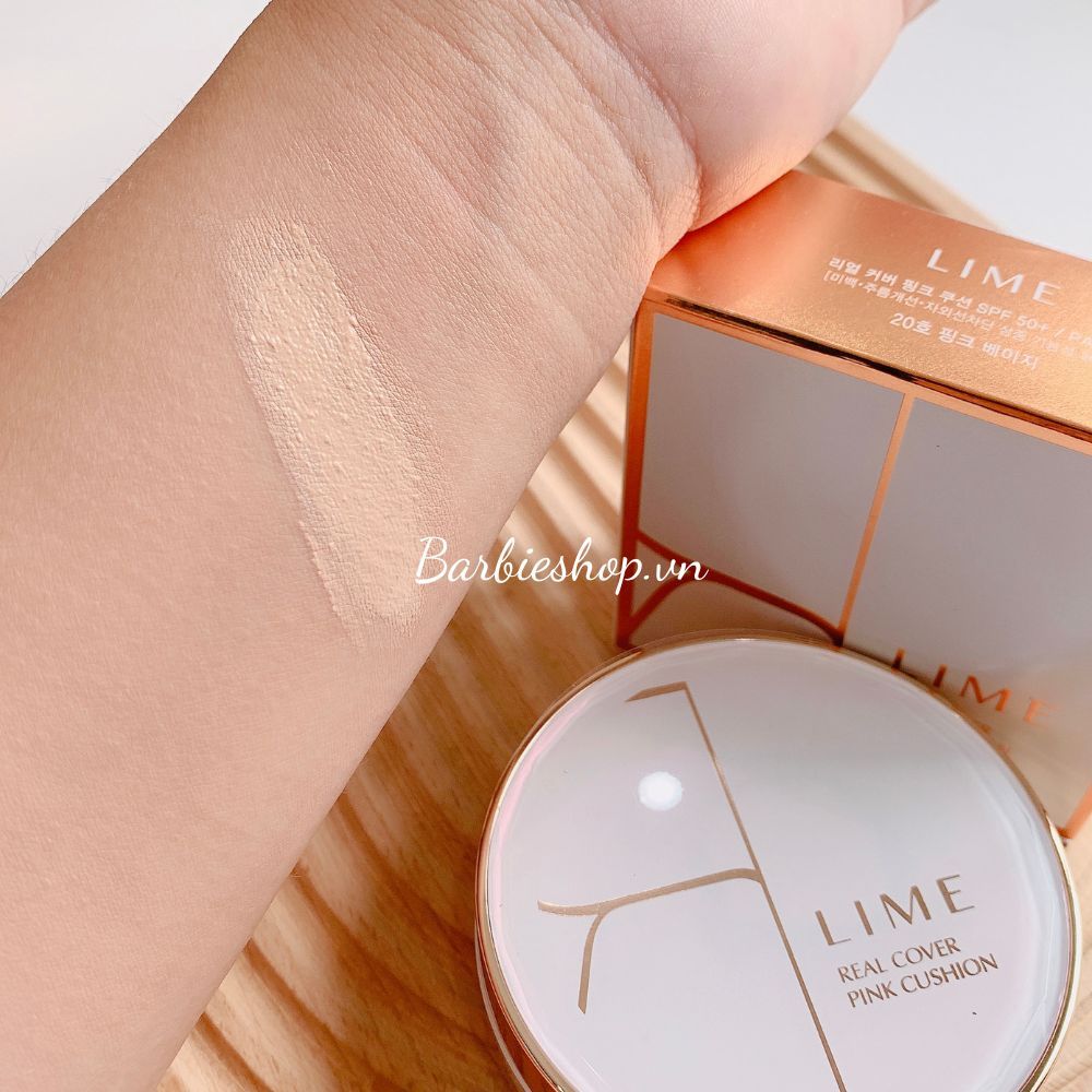 Phấn Nước Kiềm Dầu Che Phủ Hoàn Hảo LIME Real Cover Pink Cushion SPF 50+/PA+++ 20g