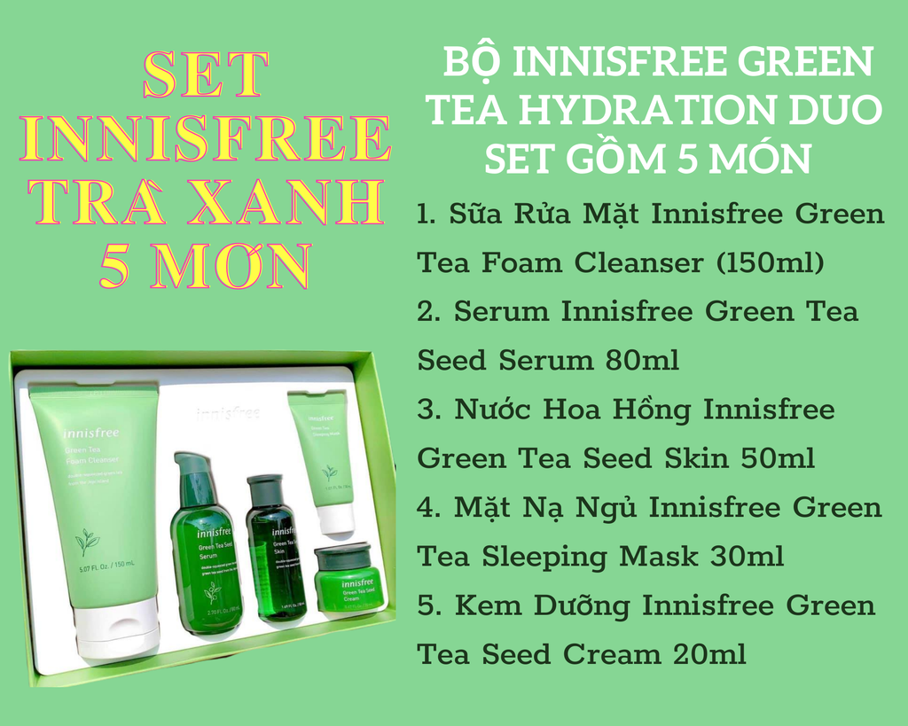 Set 5 Món Innisfree Green Tea Hydration Duo