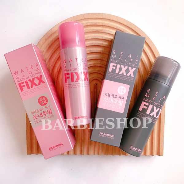 Xịt khoá nền SO Natural Water Glow - Water Real Matte - All day tight Make Up setting fixx 75ml - 120ml