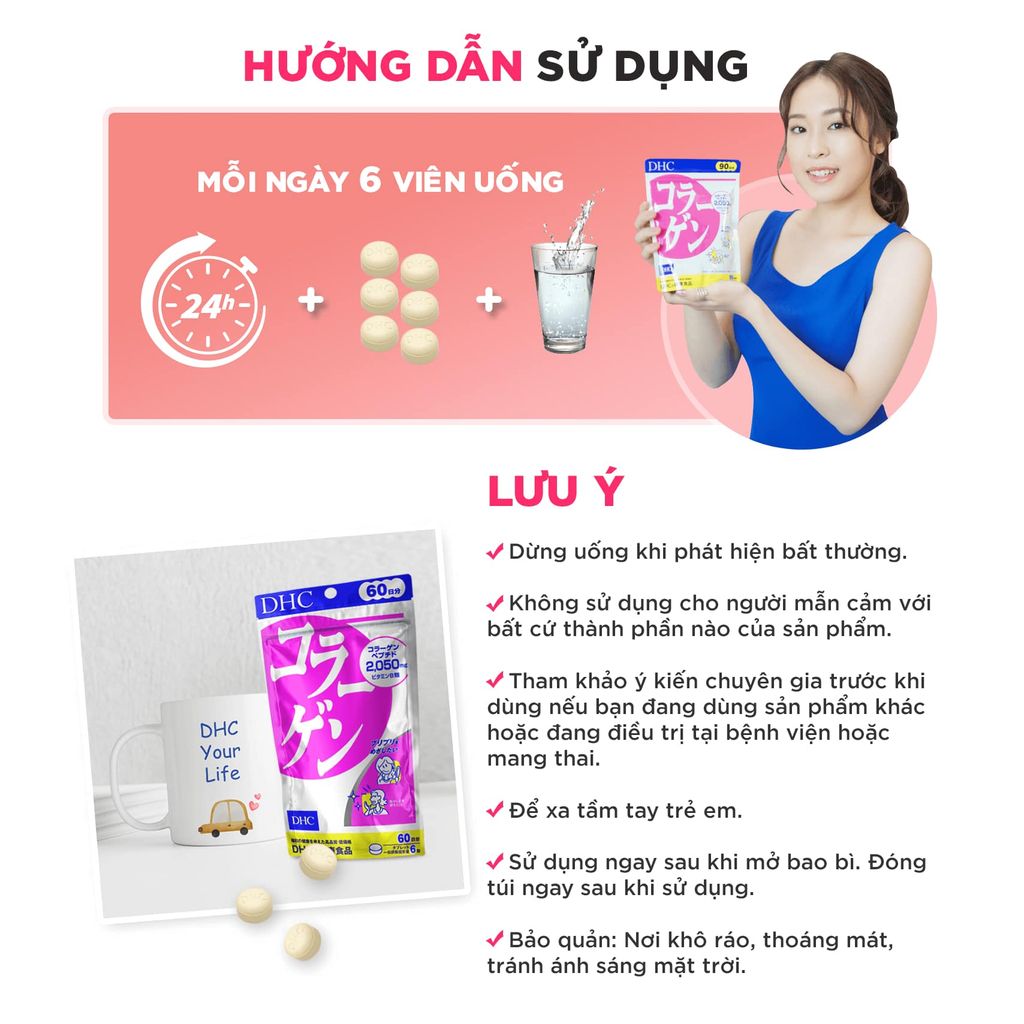 TPCN Viên Uống DHC Collagen Làm Đẹp Da 30 Ngày 180 Viên