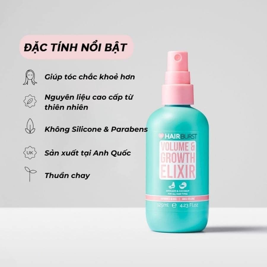 Xịt Dưỡng Tóc Hairburst Volume & Growth Elixir 125ml