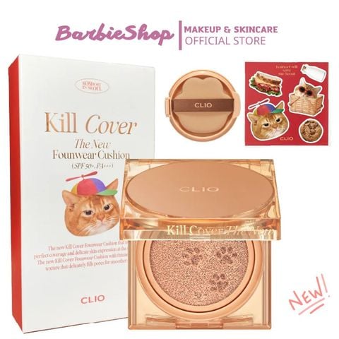 Phấn Nước Clio Kill Cover The New Founwear Cushion Mèo - Tặng kèm lõi