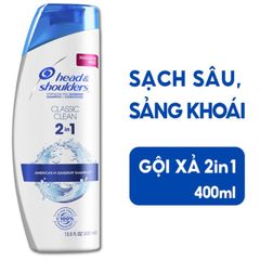 Dầu gội xả 2in1 Head & Shoulders 400ml Classic Clean Dry Scalp Care Smooth Silky