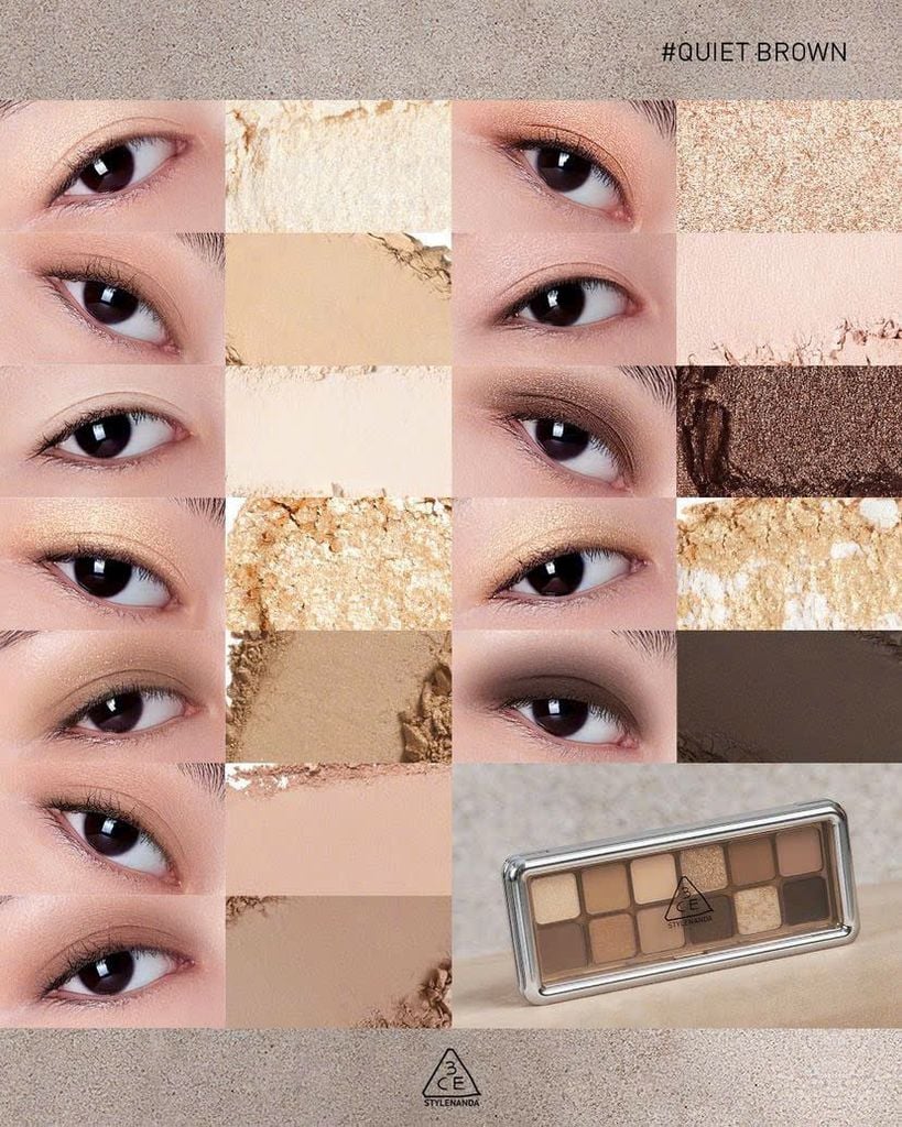 Màu Mắt 12 Ô 3CE New Take Eyeshadow Palette ( Raw Newtrals , Motion Frame , Creative Filter, Quiet Brown )