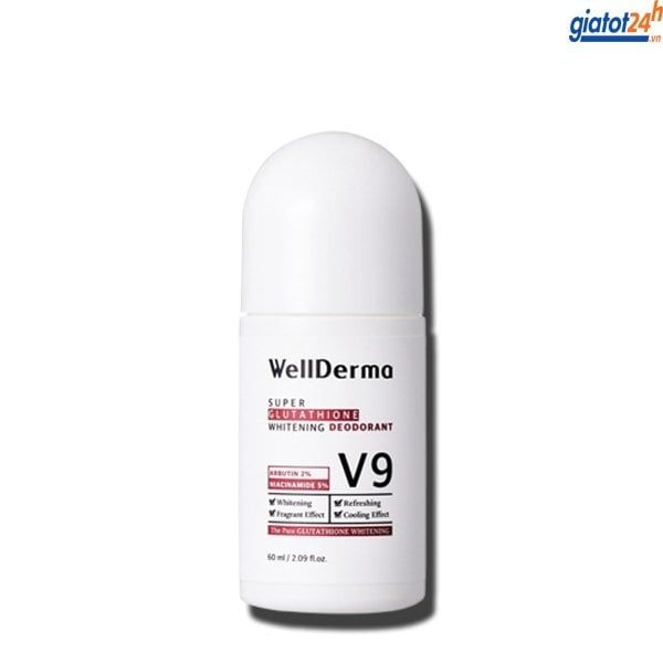 Lăn Nách Trắng Da WellDerma Super Glutathione Whitening Deodorant V9 60ml