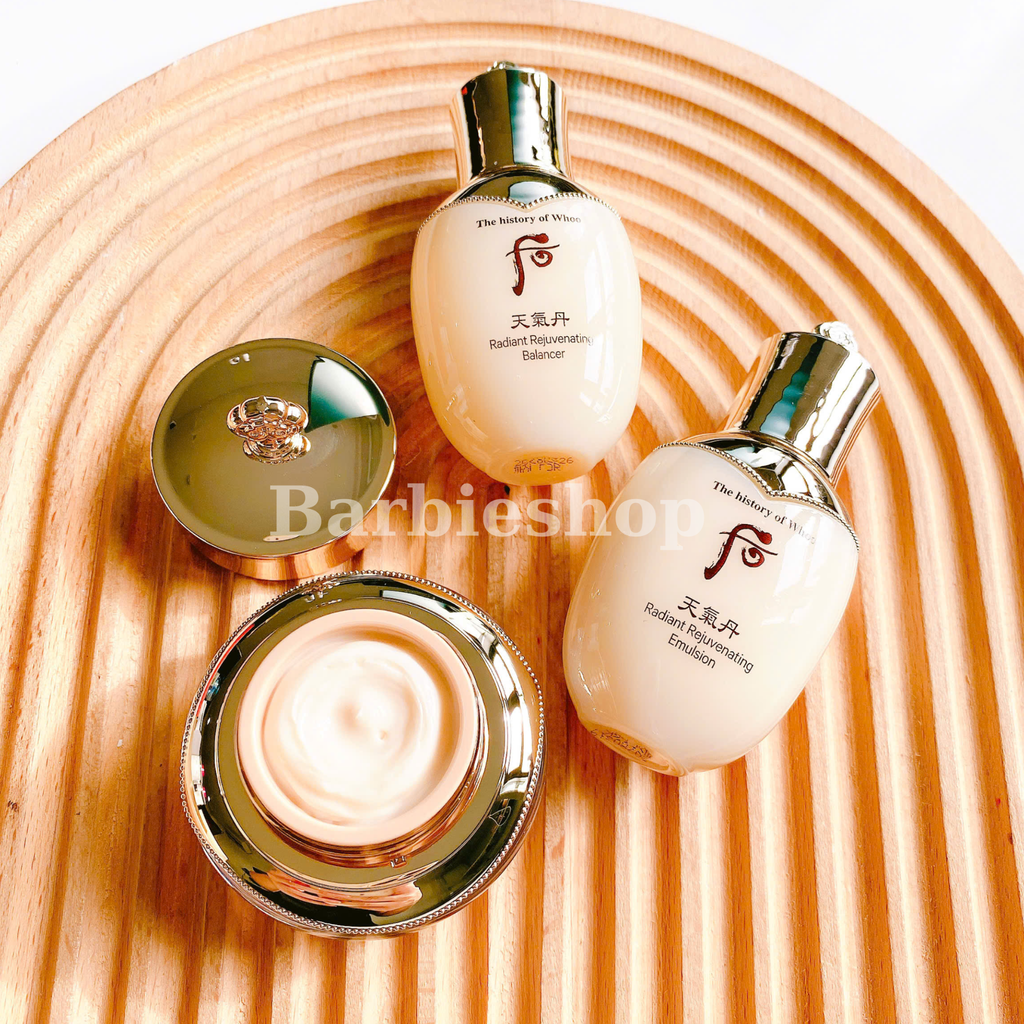 [Kèm Lõi và Cọ ] Set Phấn Nước Tái Sinh Whoo Cheongidan Radiant Essence Cushion SPF50+/PA+++ 15gx2