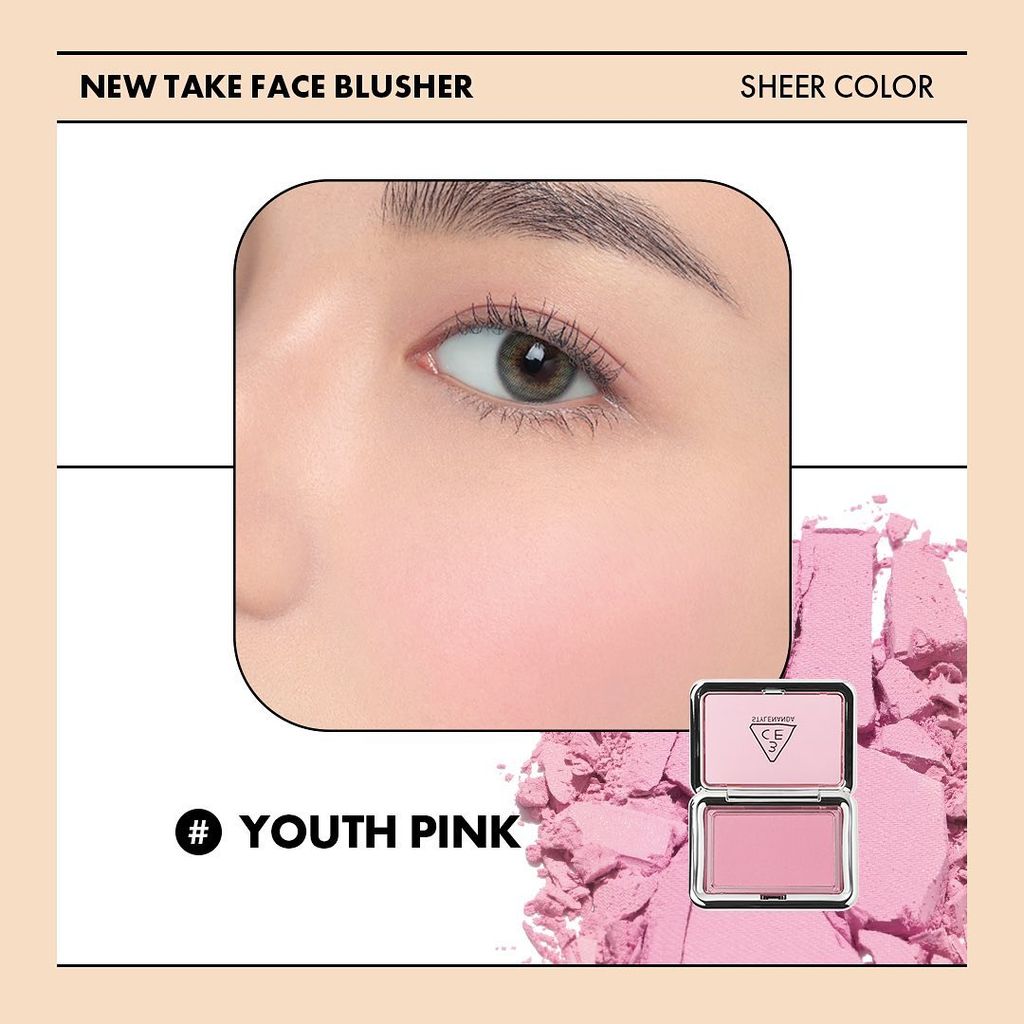 Phấn Má Hồng 3CE New Take Face Blusher ( Soft Whisper )