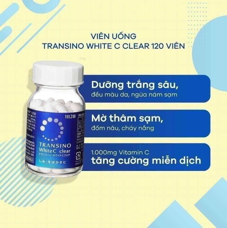 Viên Uống Trắng Da Transino White C Clear 120 Viên ( Mẫu Mới )