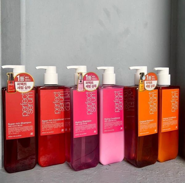 Dầu Gội & Dầu Xả Phục Hồi Tóc Miseen Scene Perfect Serum Hàn Quốc 680ML (Hồng , Đỏ, Cam)