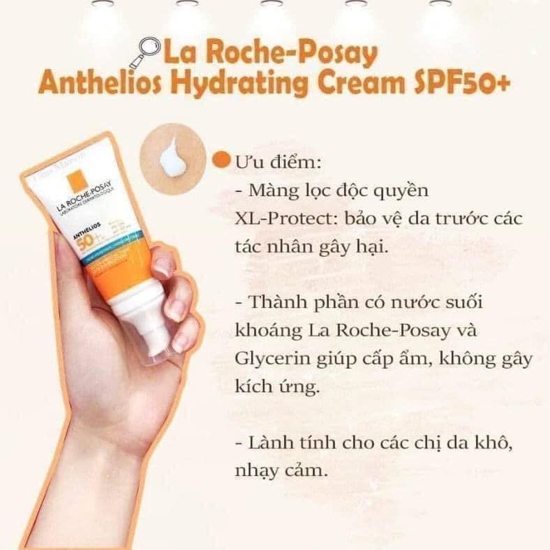 Kem Chống Nắng La Roche Posay Anthelios Hydrating Cream SPF50+ 50ml - Xanh Dương/Xanh Lá