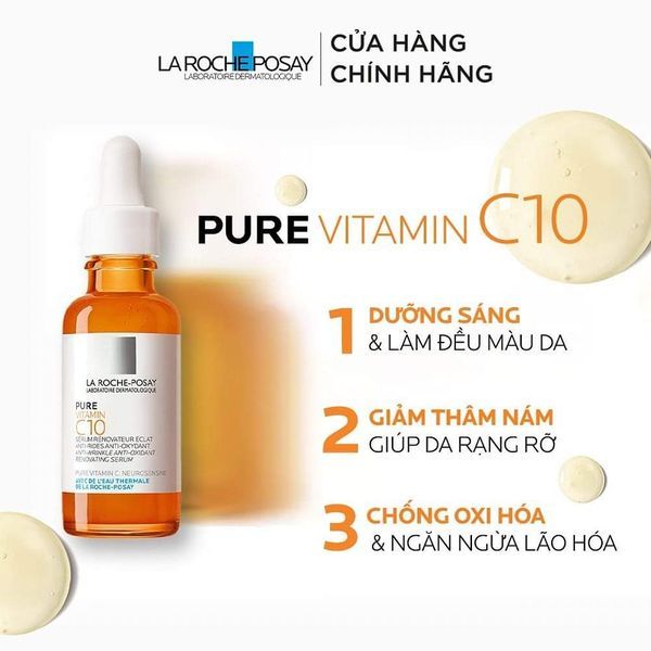 Serum Vitamin C10 La Roche - Posay Pure Serum 30ml - Dưỡng Sáng Ngừa Thâm