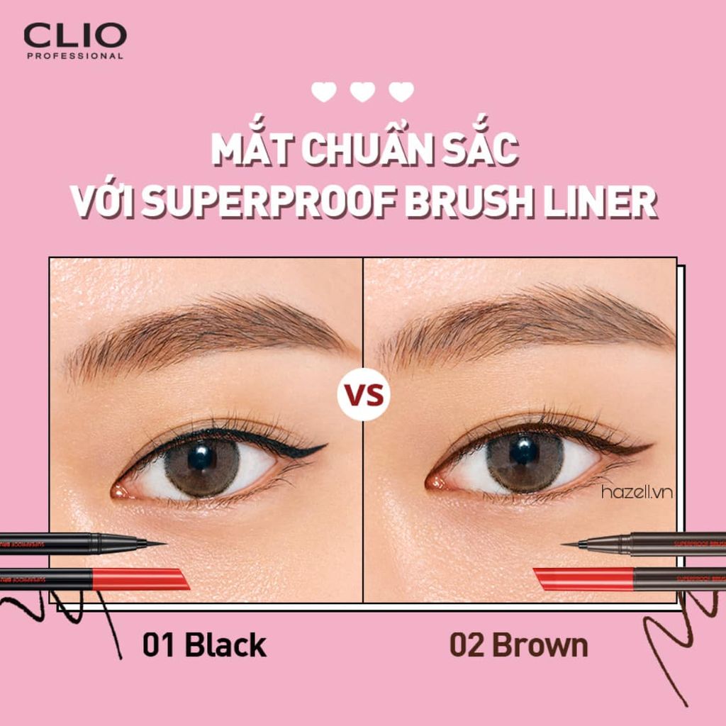 Bút Kẻ Mắt Nước Chống Trôi Clio Kill Superproof Brush Liner 0.55ml - Màu 01, 02