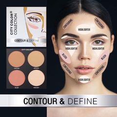 Bảng Phấn 4 Ô Tạo Khối + Má Hồng City Color Contour & Define 3.88g