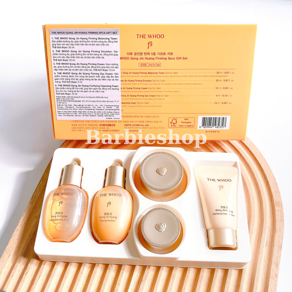 Bộ Dưỡng Ẩm, Cải Thiện Độ Đàn Hồi Da Whoo Gong Jin Hyang Firming 5PCS