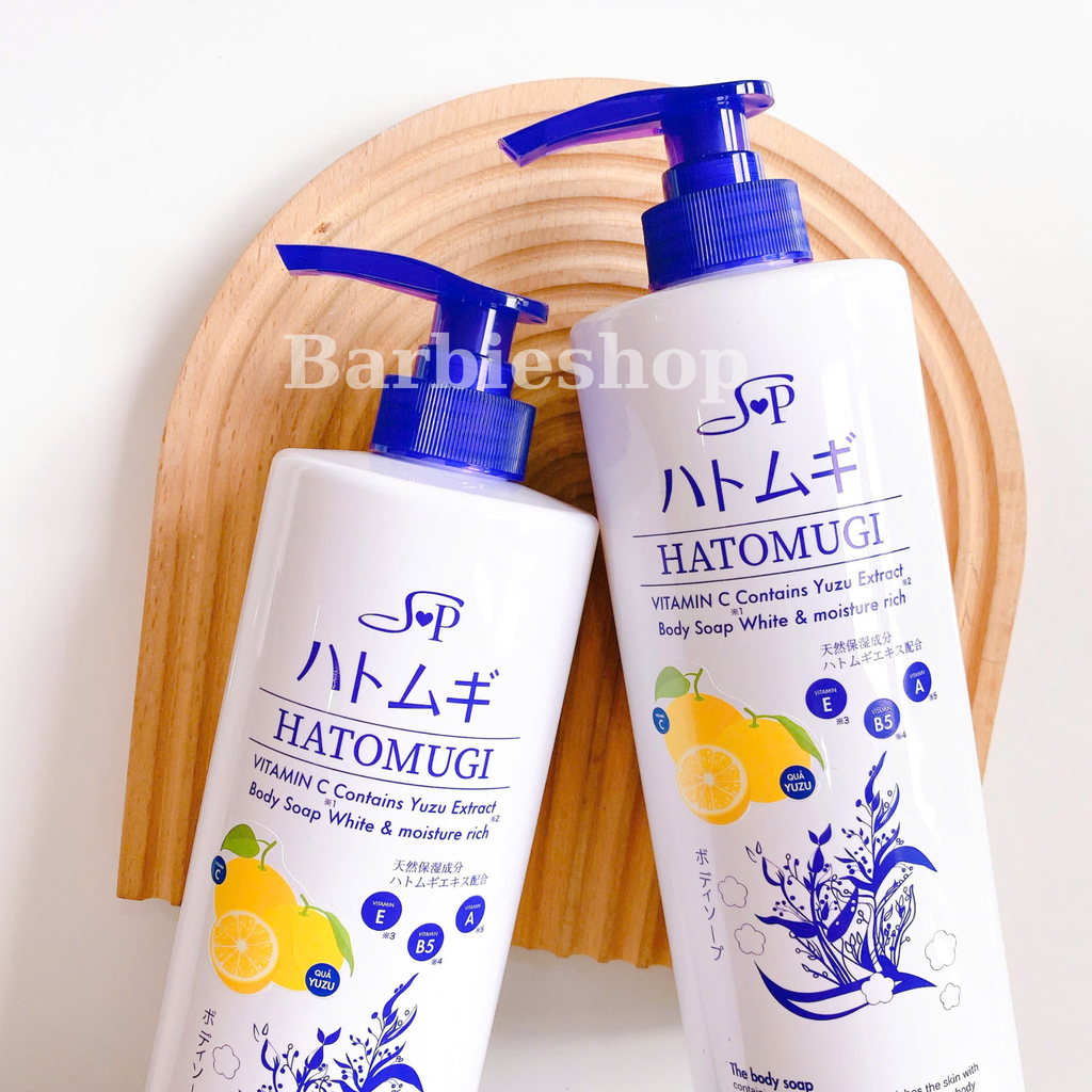 Sữa Tắm Dưỡng Ẩm, Trắng Da Chiết Xuất Ý Dĩ  Hatomugi Moisturizing & Washing The Body Soap 800ml