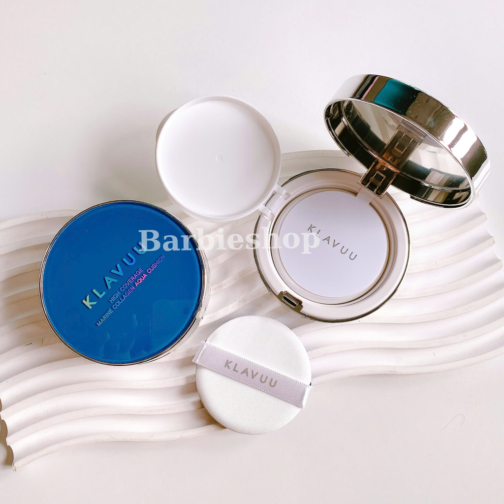 Phấn Nước Klavuu Urban Pearlsation High Coverage Tension - Marine Collagen Aqua - Actress Backstage Boosting Cushion [Xanh - Xám - Hồng]