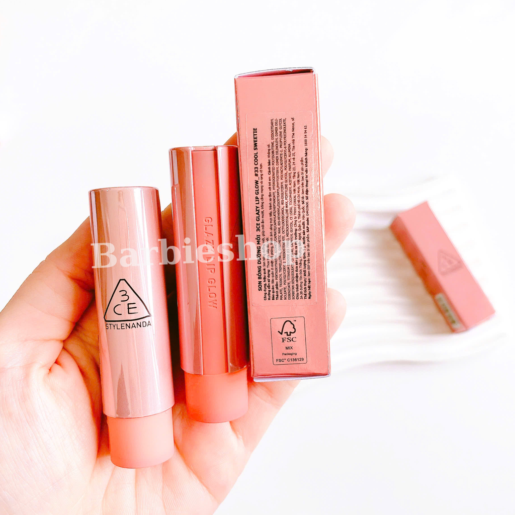 Son Dưỡng Dạng Thỏi 3ce Glazy Lip Glow NEW 2025