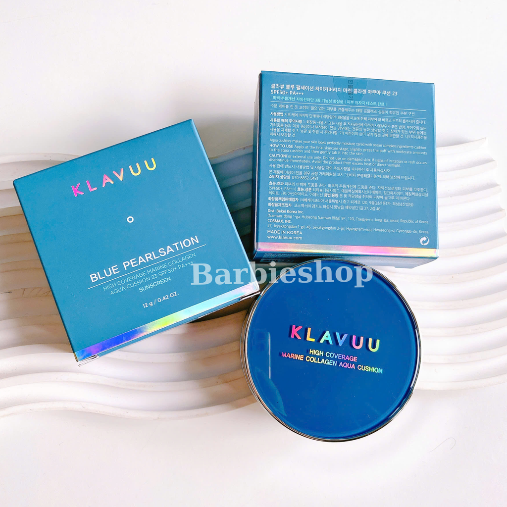 Phấn Nước Klavuu Urban Pearlsation High Coverage Tension - Marine Collagen Aqua - Actress Backstage Boosting Cushion [Xanh - Xám - Hồng]