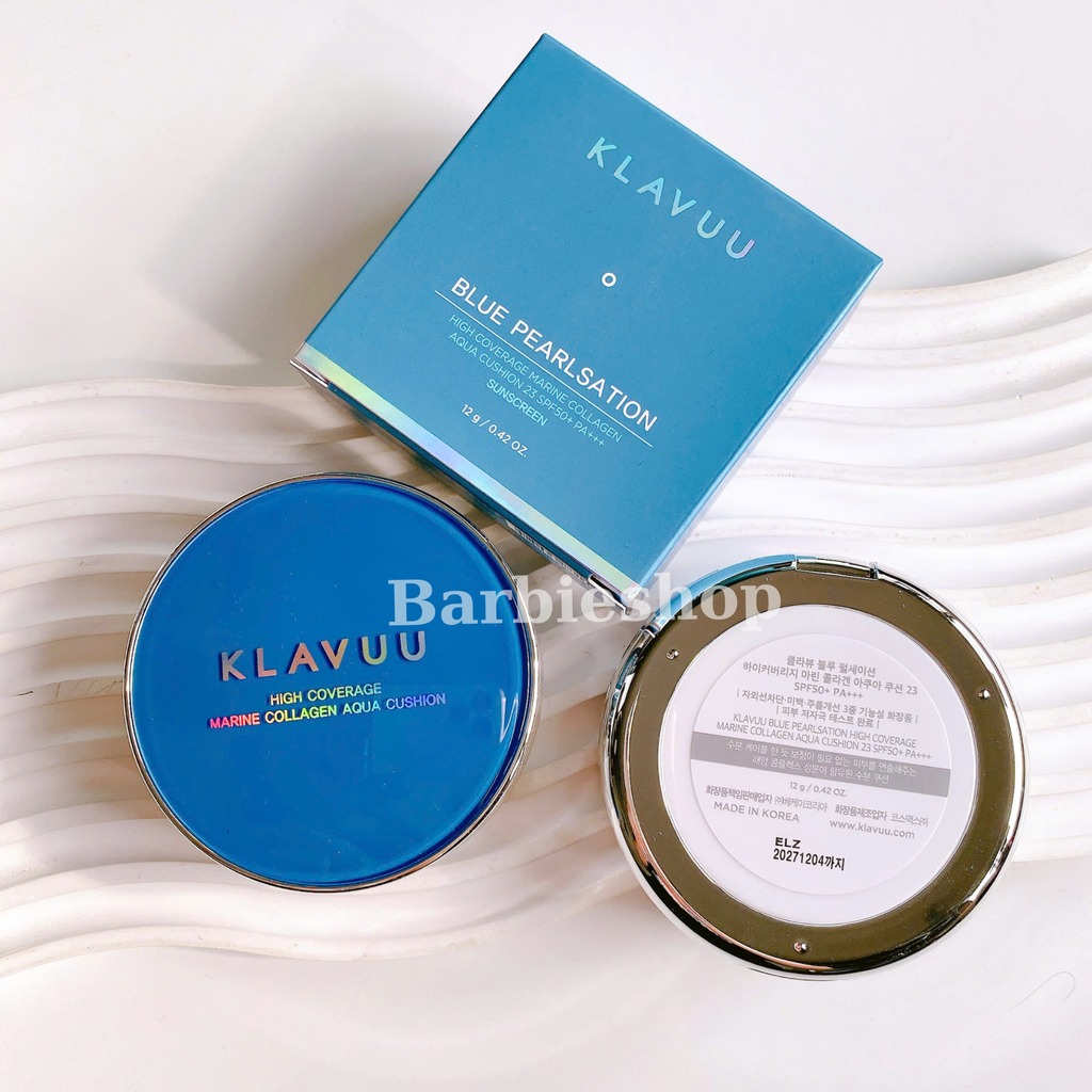 Phấn Nước Klavuu Urban Pearlsation High Coverage Tension - Marine Collagen Aqua - Actress Backstage Boosting Cushion [Xanh - Xám - Hồng]