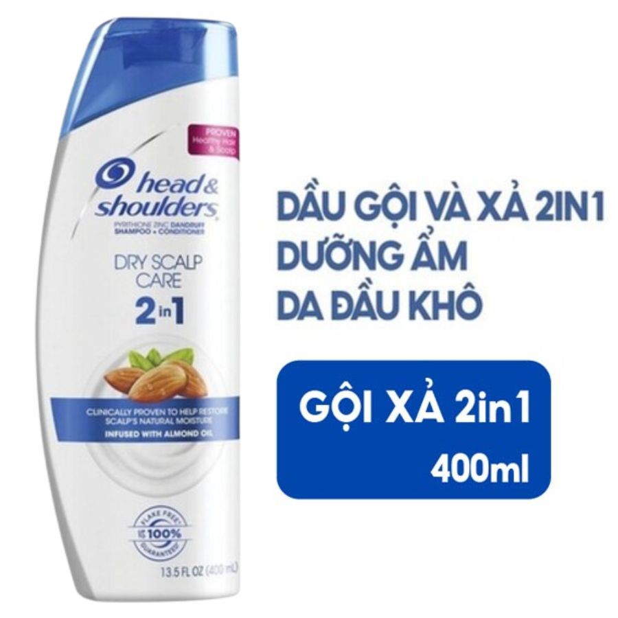 Dầu gội xả 2in1 Head & Shoulders 400ml Classic Clean Dry Scalp Care Smooth Silky