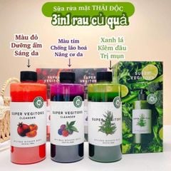 [Mẫu Mới Nhất] Sữa Rửa Mặt Vegitoks Rau Củ Thải Độc Hoa Quả - 300ml
