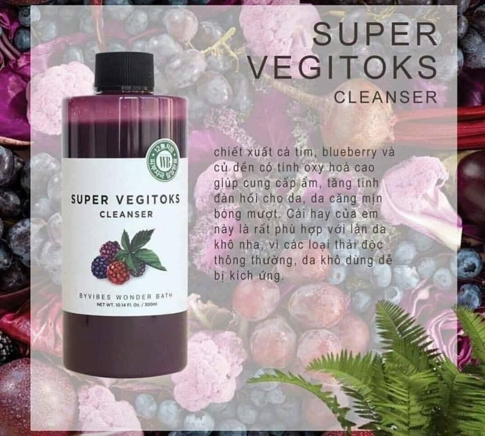 [Mẫu Mới Nhất] Sữa Rửa Mặt Vegitoks Rau Củ Thải Độc Hoa Quả - 300ml