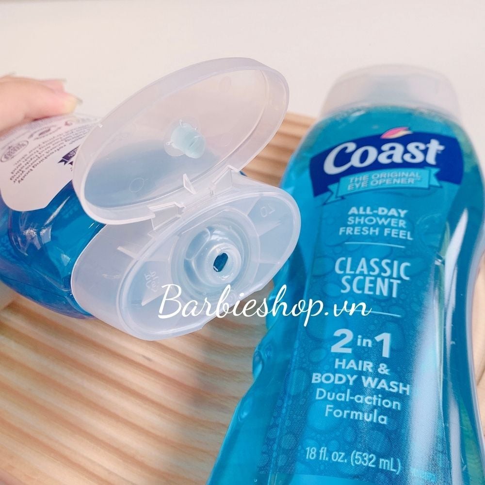 Sữa Tắm Gội Coast Hair & Body 532ml - Dạng Gel mẫu mới