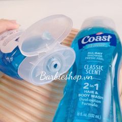 Sữa Tắm Gội Coast Hair & Body 532ml - Dạng Gel mẫu mới