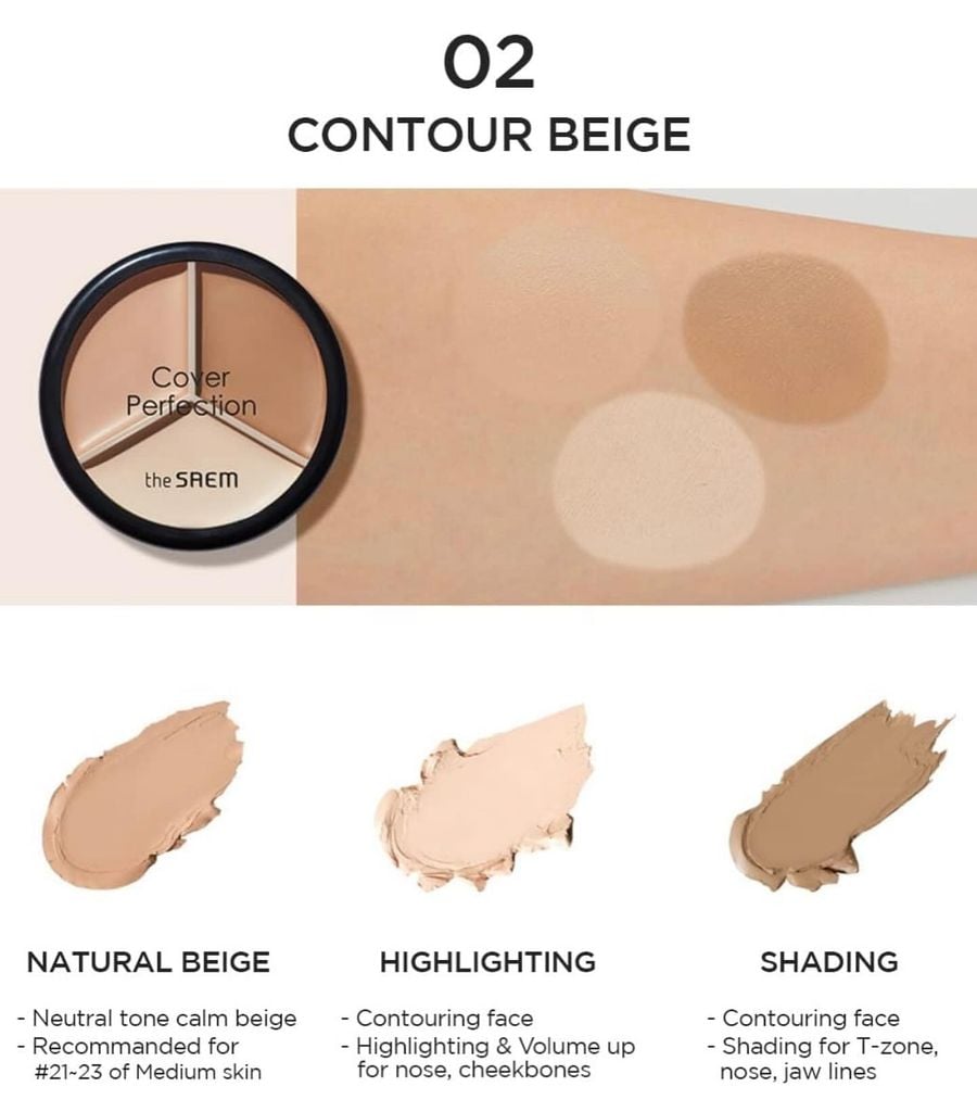 Che Khuyết Điểm Triệt Sắc The Saem Cover Triple Pot Concealer