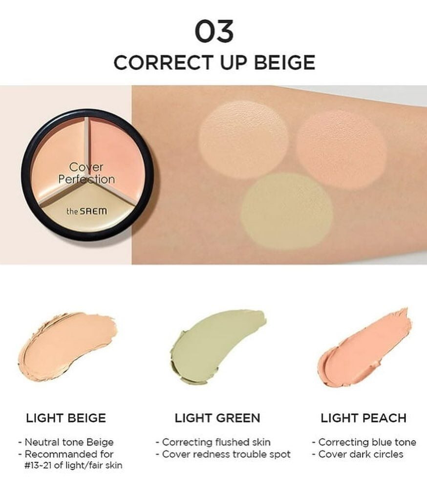 Che Khuyết Điểm Triệt Sắc The Saem Cover Triple Pot Concealer