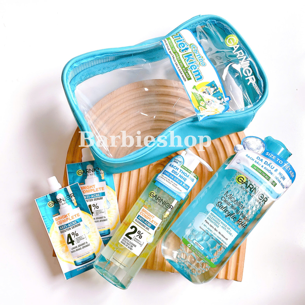 Bộ Sản Phẩm Làm Sạch Và Ngăn Ngừa Mụn Garnier 5 món