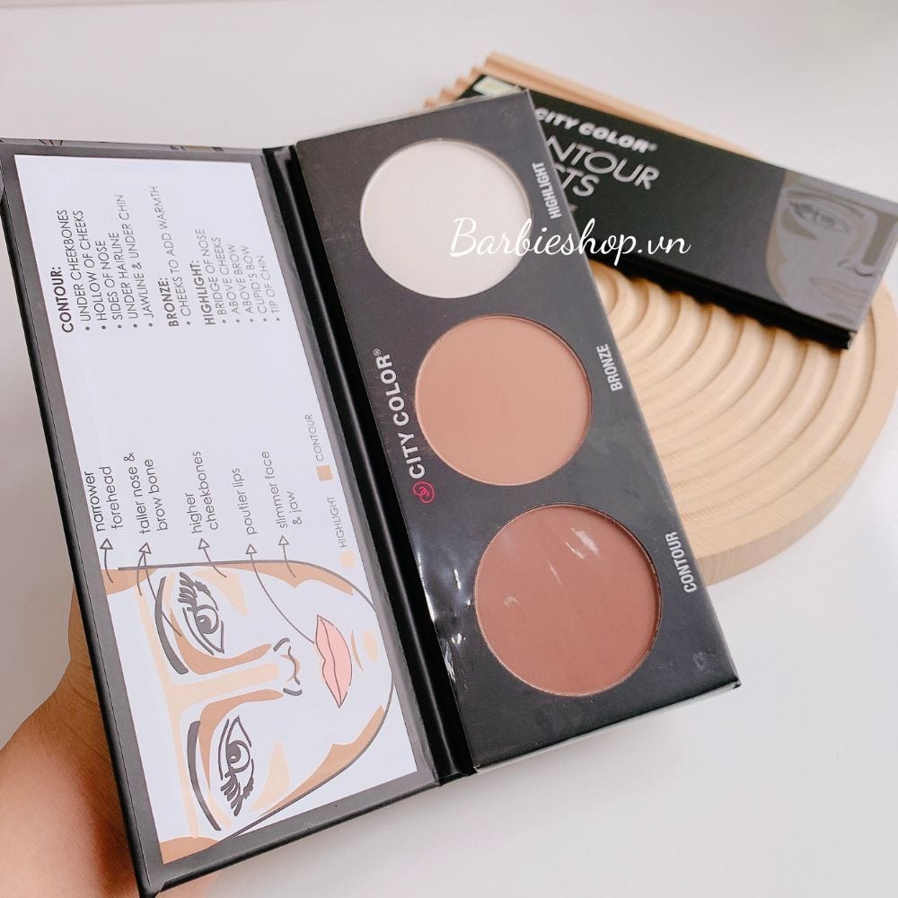 Bảng Phấn Tạo Khối Và Highlight 3 Ô City Color Contour Palette 5.4G