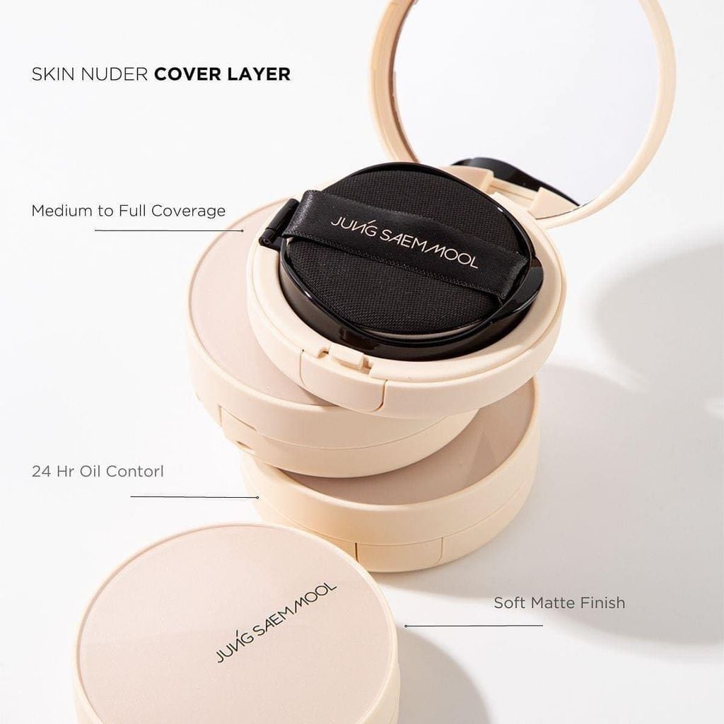 [Kèm Lõi] Phấn Nước Jung Saem Mool Essential Skin Nuder Cushion-Nuder Long Wear Cushion-Nuder Cover Layer Cushion 14g