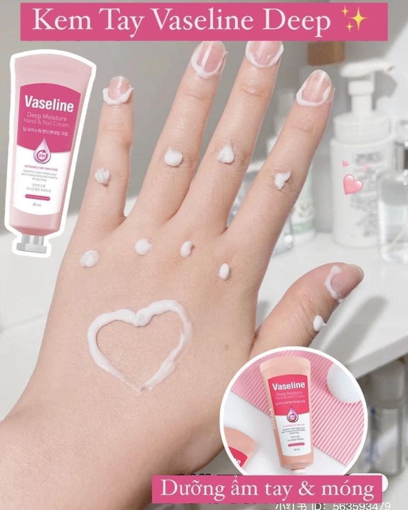 Kem Dưỡng Da Tay Và Móng Vaseline Deep Moisture Hand & Nail Cream 60ML - 80ML Hàn Quốc