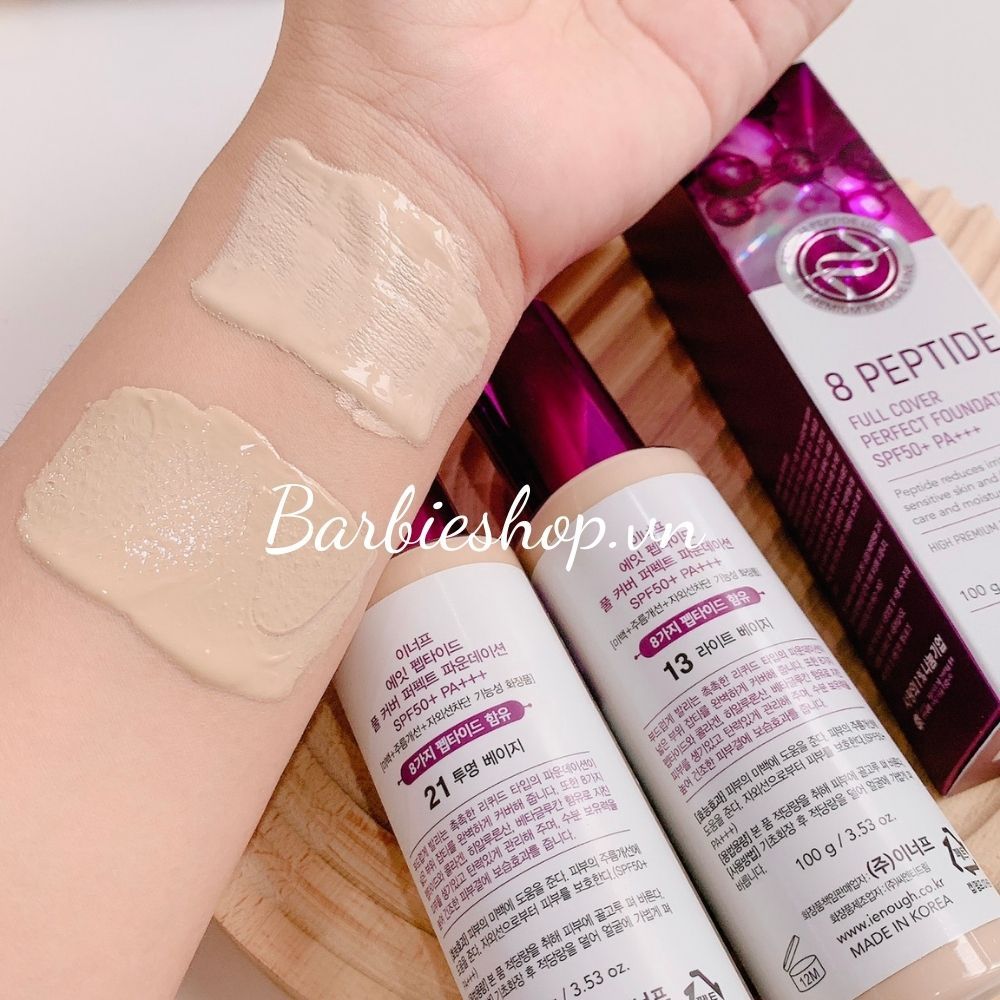 Kem Nền Enough Foundation 100ml Đủ Dòng (Ultra X10 Cover Up Collagen, Collagen Moisture SPF15, 8 Peptide Full Cover Perfect, Rich Gold Double Wear, Collagen 3 in 1 Whitening Moisture)
