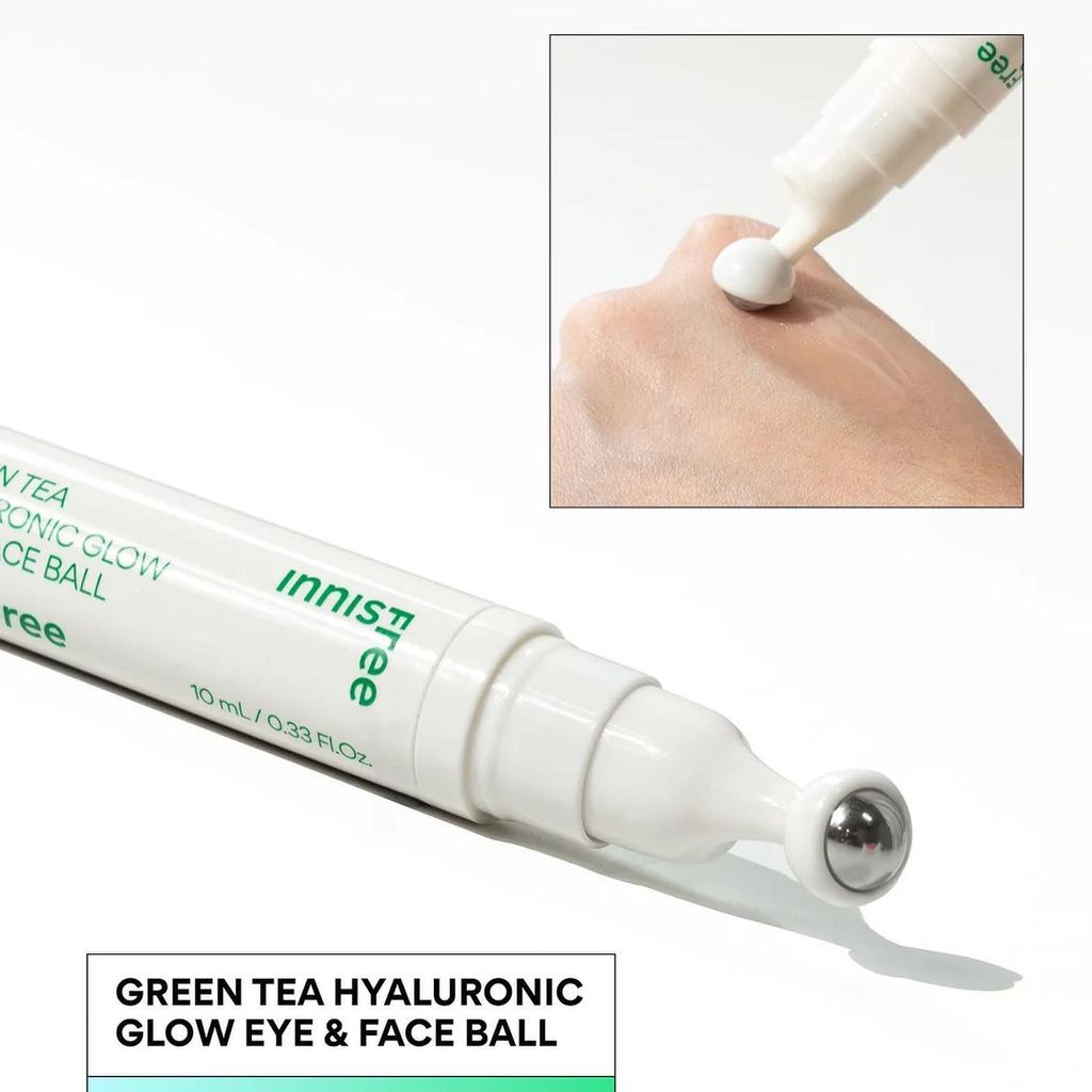 Lăn dưỡng mắt Innisfree Green Tea hyaluronic glow EYE & face ball 10ml