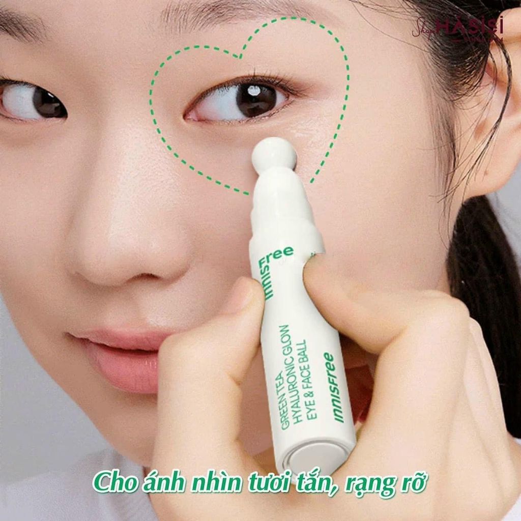 Lăn dưỡng mắt Innisfree Green Tea hyaluronic glow EYE & face ball 10ml