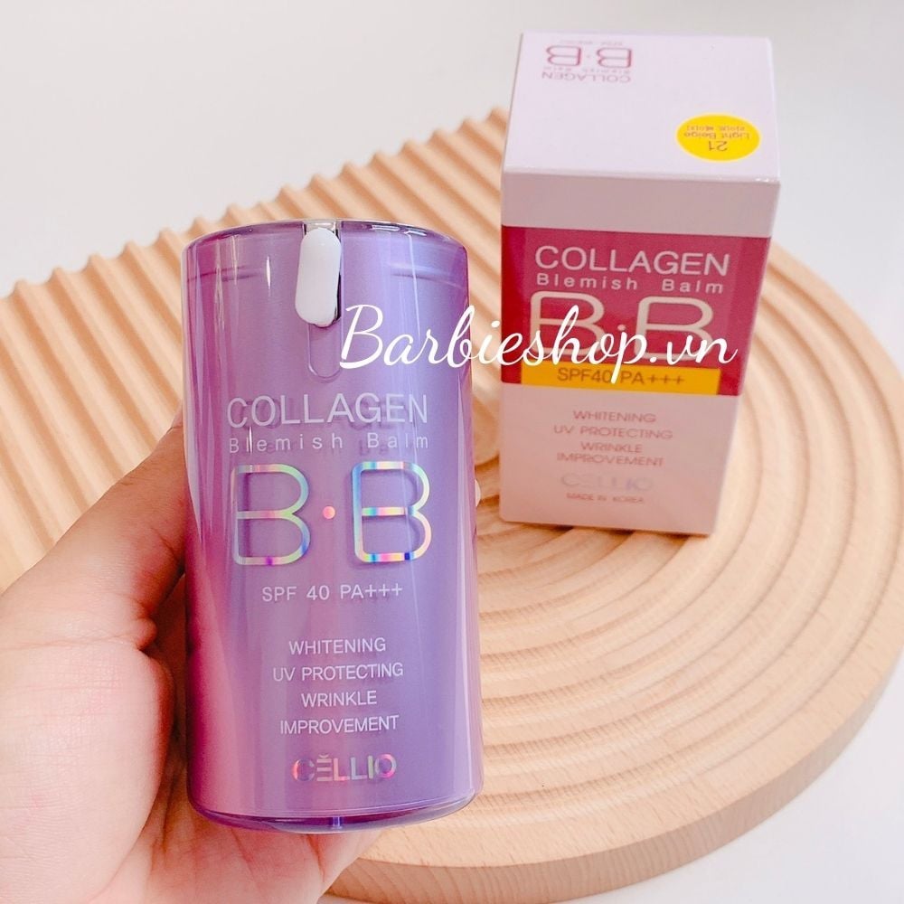 Kem Nền Chống Nắng Kiềm Dầu BB Cellio Collagen Blemish Balm 40 PA+++ - Màu 21