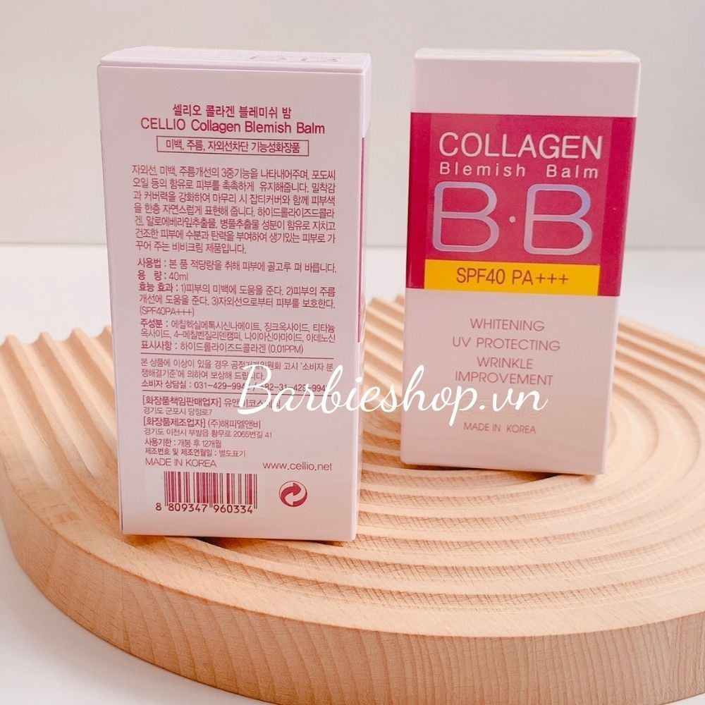 Kem Nền Chống Nắng Kiềm Dầu BB Cellio Collagen Blemish Balm 40 PA+++ - Màu 21