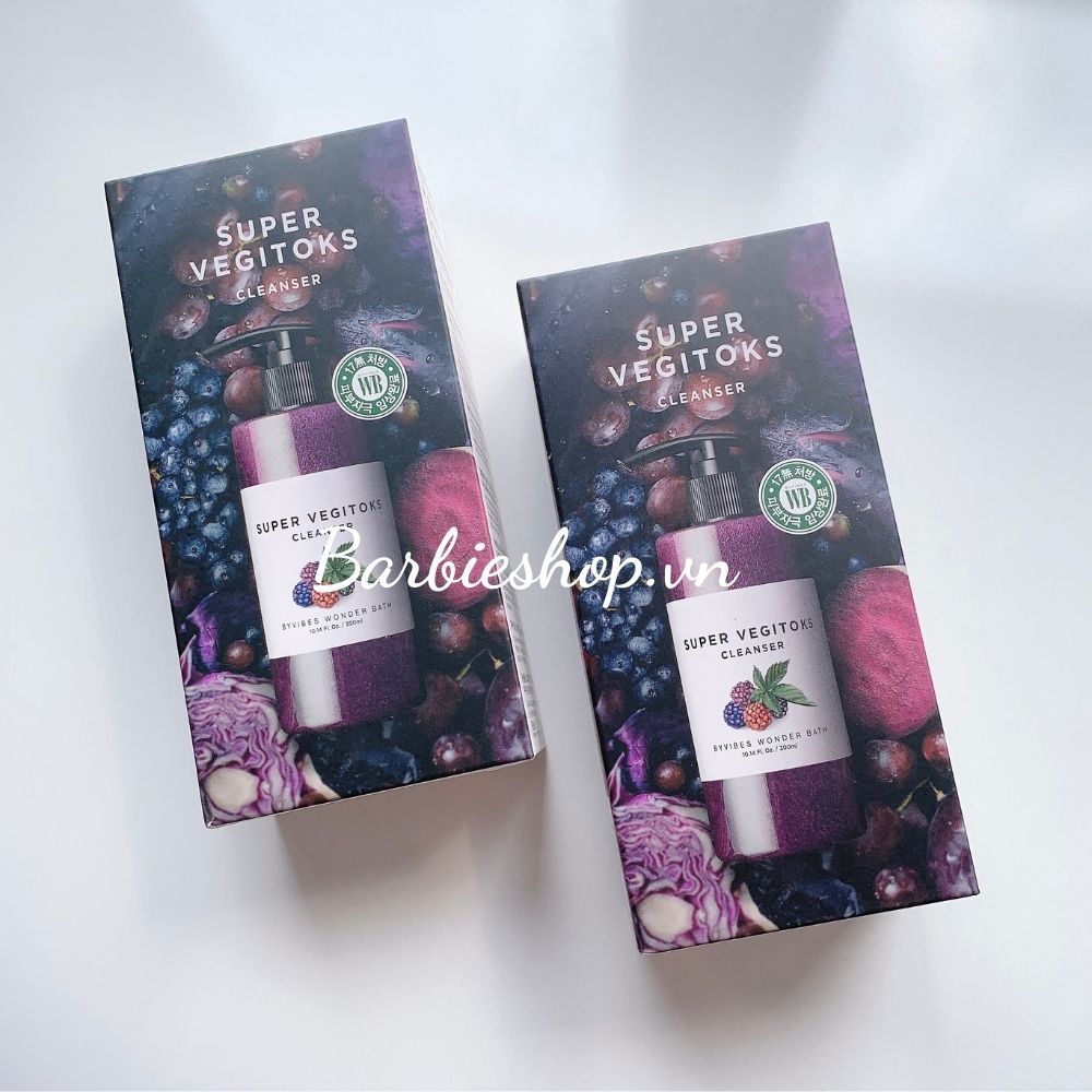 [Mẫu Mới Nhất] Sữa Rửa Mặt Vegitoks Rau Củ Thải Độc Hoa Quả - 300ml