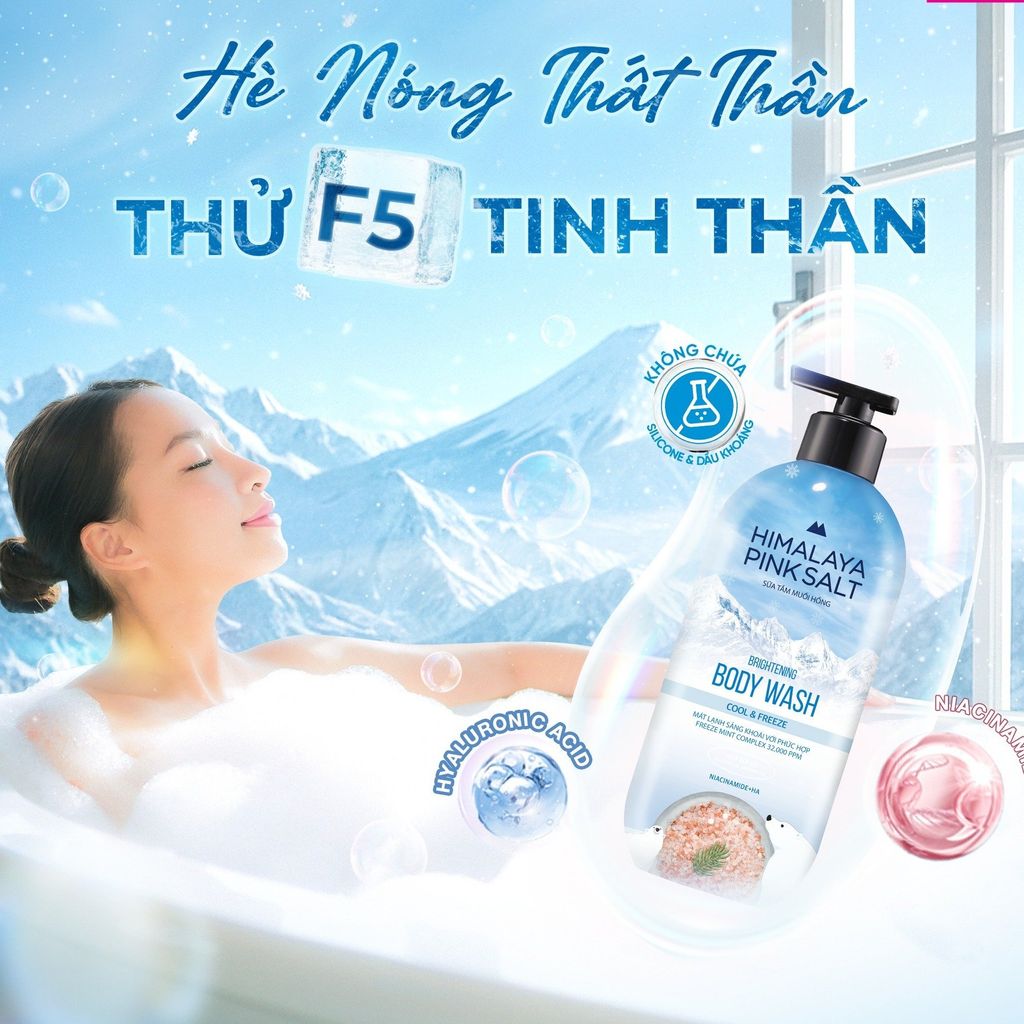 Sữa Tắm Muối Hồng Himalaya Pink Salt Body Wash Cool & Freeze 500g