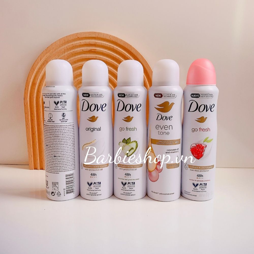 Xịt Khử Mùi Dove Go Fesh 150ml - 250ml