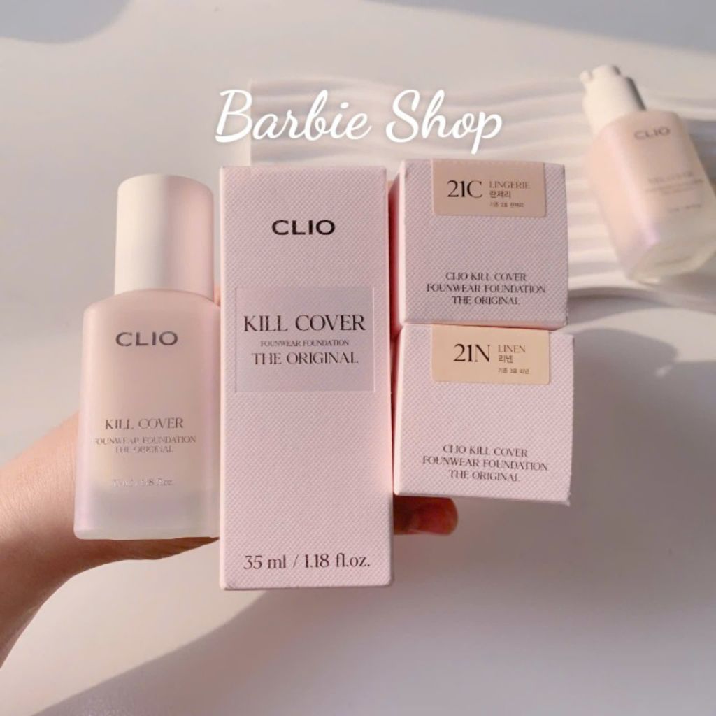 Kem Nền Clio Kill Cover Founwear / HIGH Glow Foundation SPF30 38g / Clio The Original 35ml