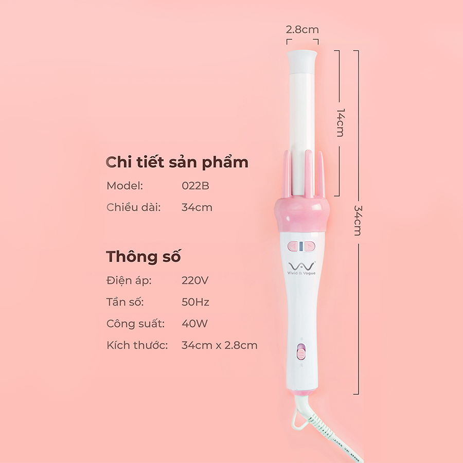 MÁY UỐN TÓC TỰ ĐỘNG 360 VIVID VOGUE #39 MÁY UỐN TÓC TỰ ĐỘNG 360 VIVID VOGUE