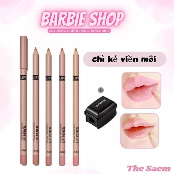 Chì Kẻ Viền Môi The Saem Cover Perfection Lip Pencil 2g [KÈM ĐỒ GỌT]