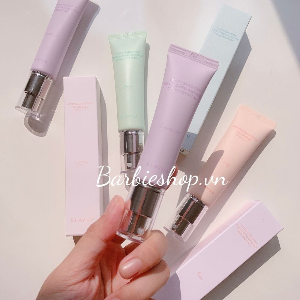 Kem Lót Klavuu White Pearlsation Ideal Actress Backstage Cream 30ml ( Màu Be - Original, Hồng Rose, Tím Lavender, Xanh Mint)
