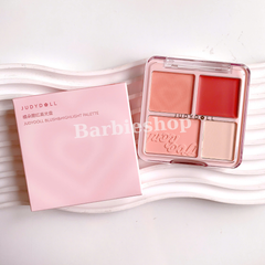 Phấn Má Hồng Và Phấn Bắt Sáng 4 Ô Judydoll Blush Highlighter Palette 9g