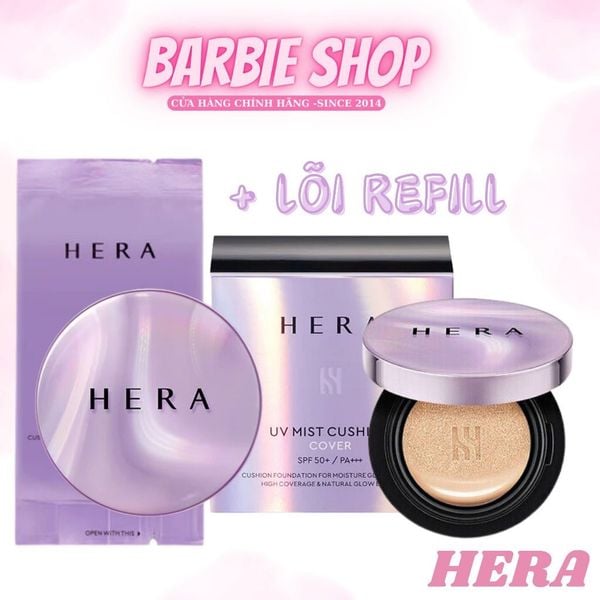 Phấn Nước Hera UV Mist Cushion - Tone 21 Chống Nắng Kiềm Dầu