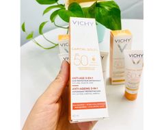 Kem Chống Nắng Chống Ô Nhiễm Bụi Kiềm Dầu & Giảm Thâm Nám Vichy Capital Soleil Mattifying 3In1 SPF50+